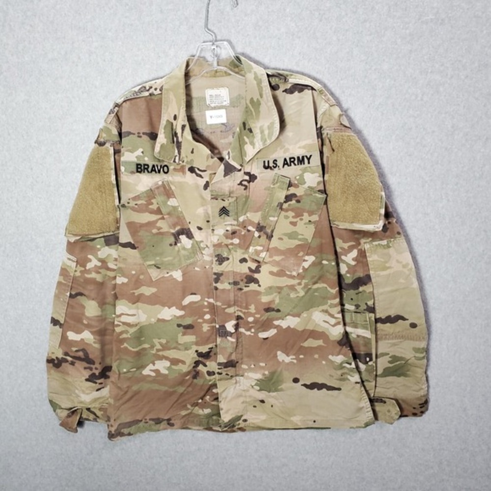 US Army Men Jacket Small Green Multicam Camo Combat Coat Ripstop